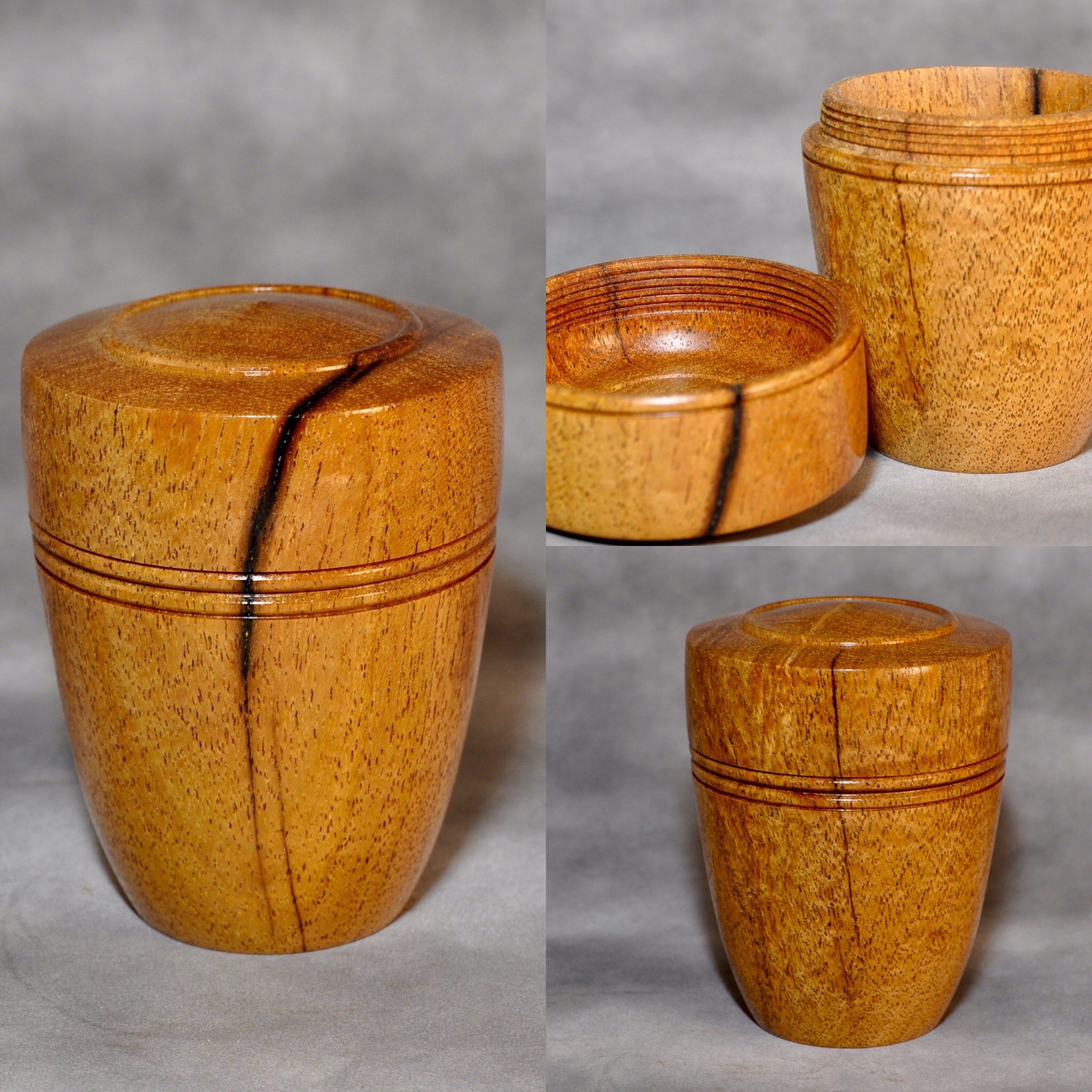  Kiawe box with hand chased threads 